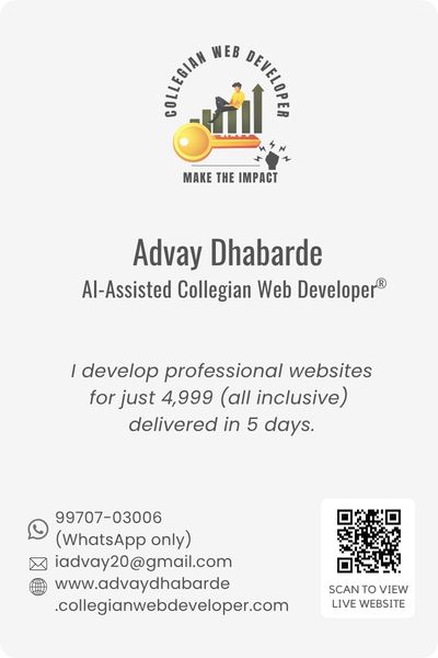 Advay Dhabarde Digital Business Card